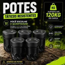 Kit 5 Potes Pretos Para Campo Básico Sd Curso Op Kit Militar