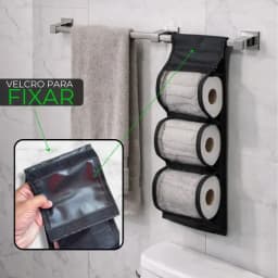 Porta Papel Higiênico Para Banheiro Pendurável Em Tela Liso