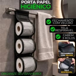 Porta Papel Higiênico Para Banheiro Pendurável Em Tela Liso