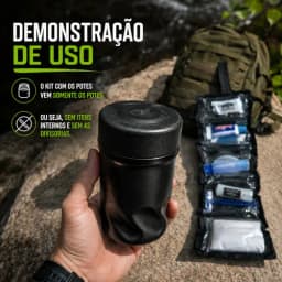 Kit 4 Potes Pretos Para Campo Básico Sd Curso Op Kit Militar