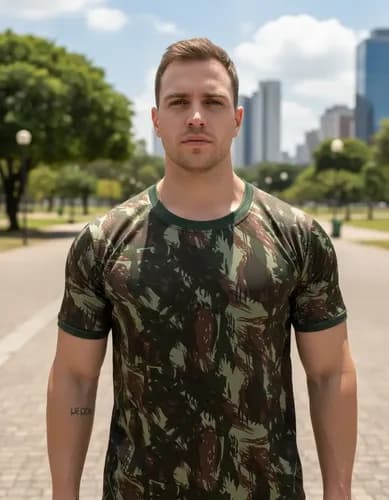 Camiseta Camuflada Exército Brasileiro- Alto Padrão