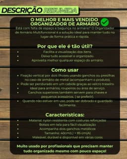 Porta Objetos/organizador Armário- Artigos Militares