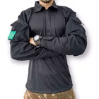 Gandoleta Preta Combat Shirt Tática Camiseta Policial Eb