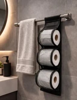 Porta Papel Higiênico Para Banheiro Pendurável Em Tela Liso