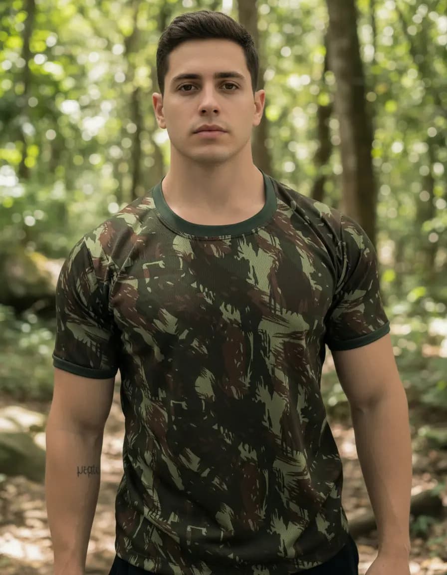 Kit 2 Camisetas Exército Brasileiro Camuflada Acampamento